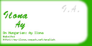 ilona ay business card